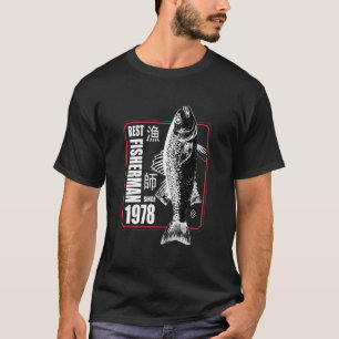 T-shirt Meilleur Pêcheur Depuis 1978 Pêche 45Ème 45
