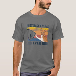 T-shirt Meilleur Père Basenji Jour Père Vintage Noël