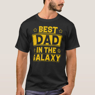 T-shirt Meilleur Père Dans Les Hommes Galaxy