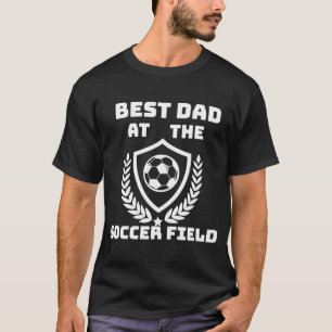 T-shirt Meilleur Père Des Hommes Au Soccer Field Soccer Ba