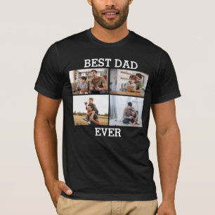 T-shirt Meilleur Père Jamais Père Papa Photo Collage Photo