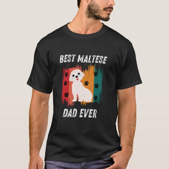 T-shirt Meilleur Père Maltais Jamais Drôle Père Maltais Da (Devant)