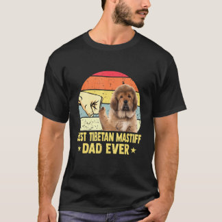 T-shirt Meilleur Père Mastiff Tibétain Jamais Rétro Père V