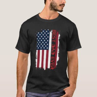 T-shirt Meilleur Père Nous Jamais Drapeau Américain Fit Po