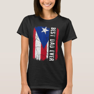 T-shirt Meilleur Père Porto Rico Ever Rico Drapeau Papa Pè