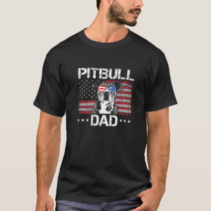 T-shirt Meilleur Pitbull papa jamais American Drapeau Drôl
