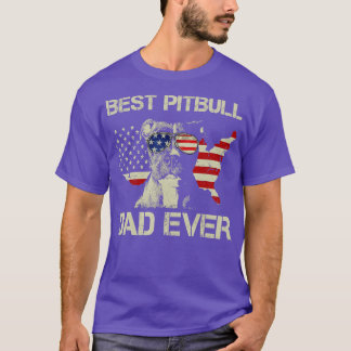 T-shirt Meilleur Pitbull Papa Jamais Vintage Américain Dra