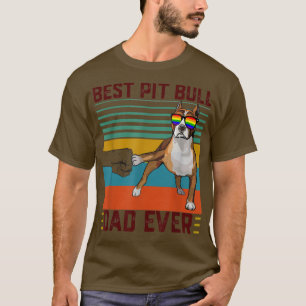 T-shirt Meilleur Pitbull Papa Jamais Vintage LGBT Pride Gr