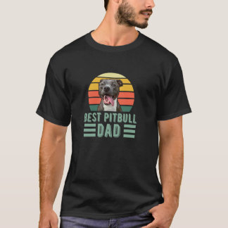 T-shirt Meilleur Pitbull Papa Retro Funny mignon Amoureux
