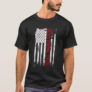 T-shirt Meilleur Poppa Jour Américain Drapeau Father’S J