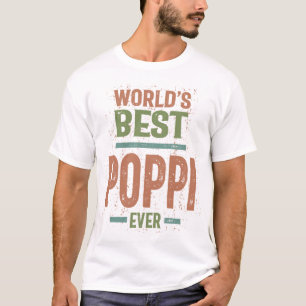 T-shirt Meilleur Poppi du monde masculin Papa et grand-p