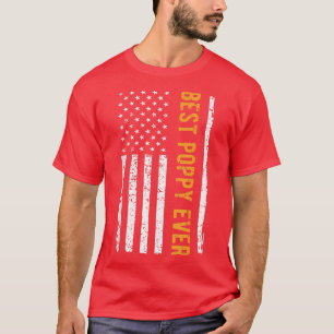 T-shirt Meilleur Poppy jamais US American Flag Grand-père
