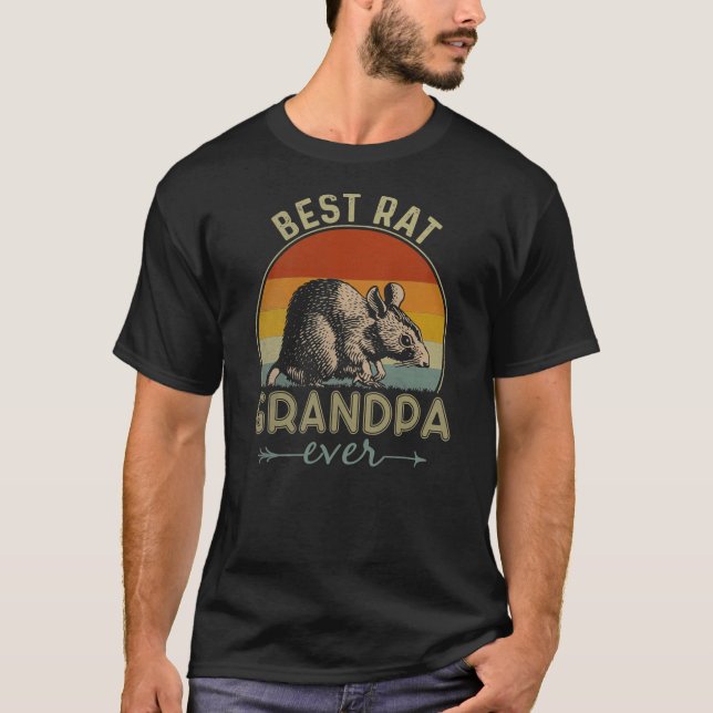 T-shirt Meilleur Rat Grand-père Jamais Rétro Rat Graphic P (Devant)