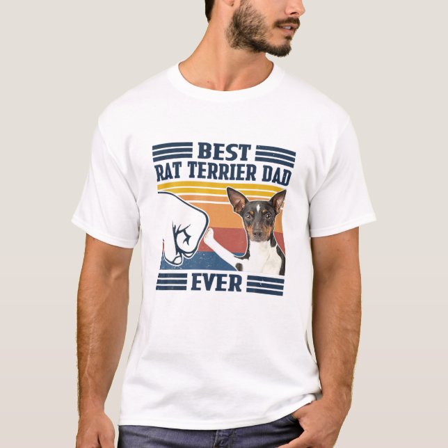 T-shirt Meilleur Rat Meilleur Rat Terrier Papa Jamais Drôl (Devant)