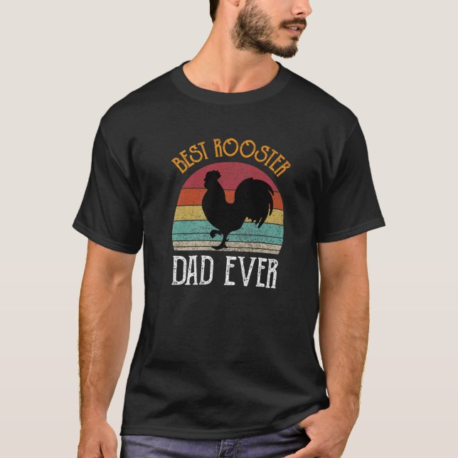 T-shirt Meilleur Rooster Papa Jamais Drôle Poulets Hen Lov (Devant)