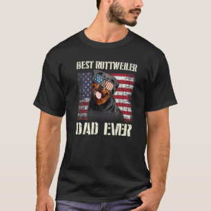 T-shirt Meilleur Rottweiler Papa Jamais American Drapeau C