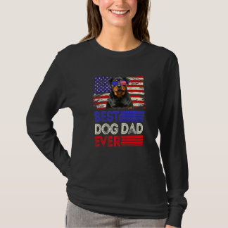T-shirt Meilleur Rottweiler papa jamais American Flag Patr