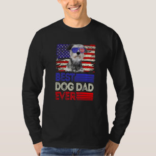 T-shirt Meilleur Schnauzer Papa Jamais Drapeau Américain P