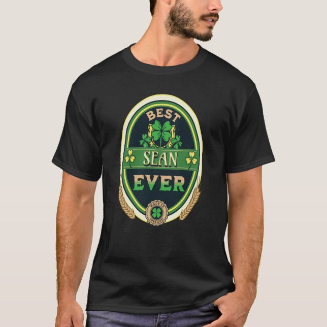 T-shirt Meilleur Sean Ever Nom personnel Irish Retro Beer  (Devant)