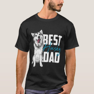 T-shirt Meilleur Sibérie Husky Papa Noir