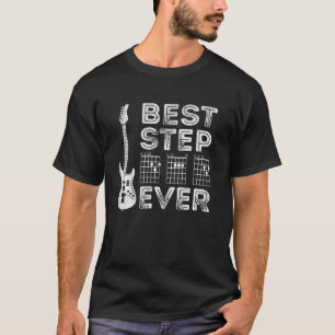T-shirt Meilleur StepDad Accords de Guitare Rock Music - M