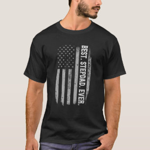 T-shirt Meilleur Stepdad Jamais Vintage Américain Drapeau