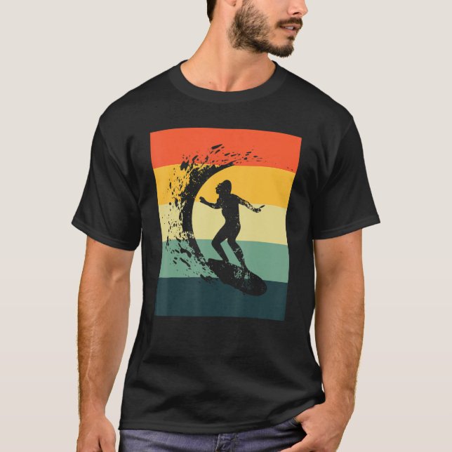 T-shirt Meilleur Surf Pour Femmes Filles Surfer Surf Vinta (Devant)