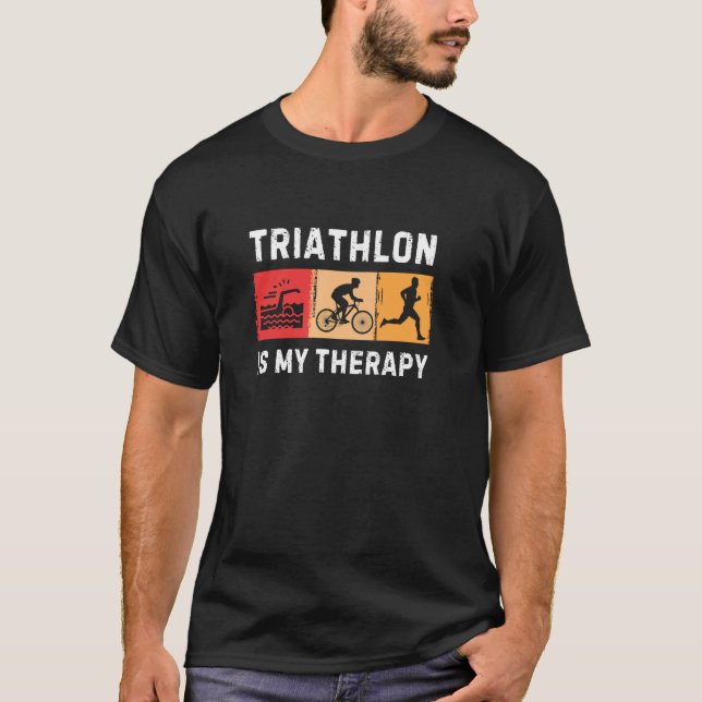 T-shirt Meilleur Triathlon Art Pour Hommes Femmes Triathlè (Devant)