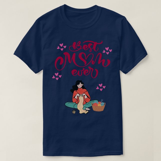 T-shirt Meilleur tricot maman jamais 282 (Design devant)