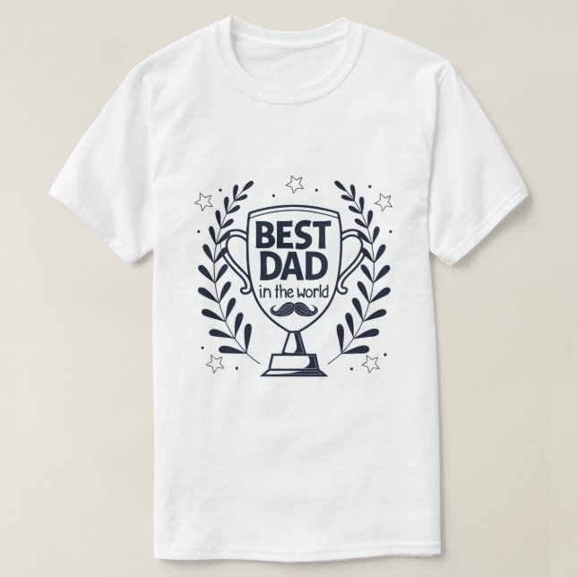 T-shirt Meilleur Trophée Papa - Cadeau de fête du Père (Design devant)