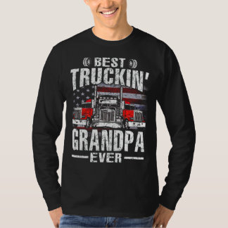 T-shirt Meilleur Truckin' GRANDPA Jamais USA Drapeau T-shi