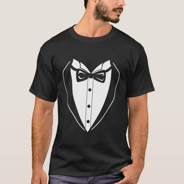 T-shirt Meilleur Tux Mariage Célibataire Marié (Devant)