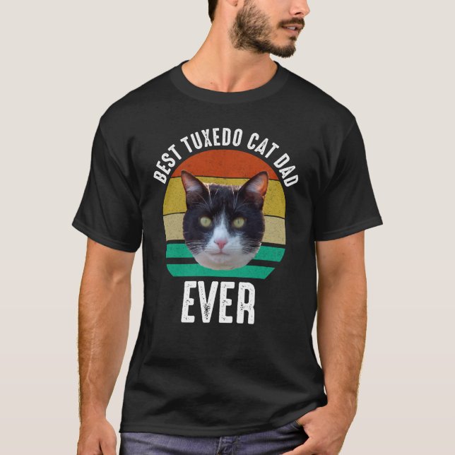 T-shirt Meilleur Tuxedo Chat Papa Jamais (Devant)