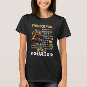 T-shirt Meilleur Vizsla Chien Papa Joyeux Fête des Pères