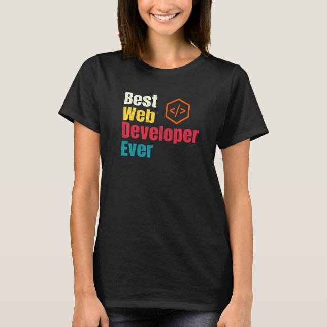 T-shirt Meilleur Web Developer Site Web Programmer Coder C (Devant)