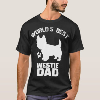 T-shirt Meilleur Westie Papa Chiens Chiens Paw Puppy Lover