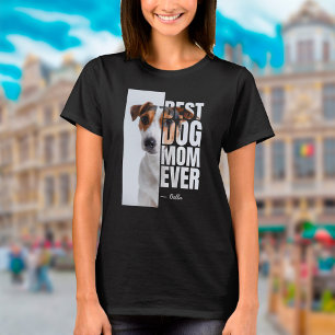 T-shirt Meilleure citation de maman de chien avec photo et