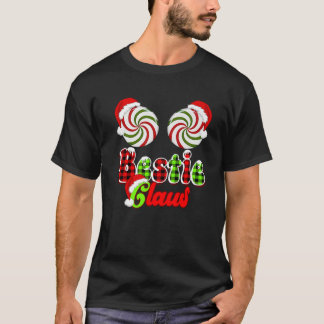 T-shirt Meilleure Copine Claus Couple Menthe Bonbon Noël C