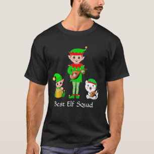 T-Shirt Meilleure Équipe de Lutin de Noël Moderne