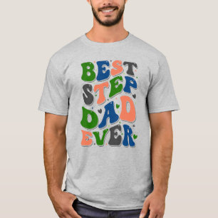 T-shirt Meilleure étape Papa Jamais Coloré Retro Typograph