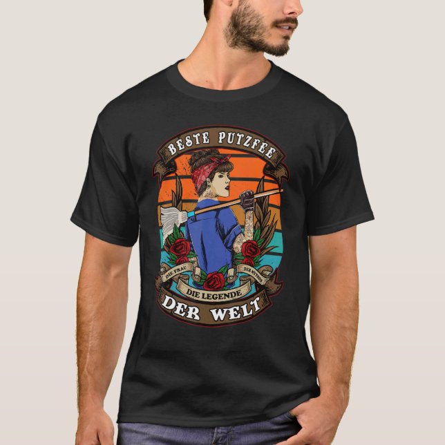 T-shirt Meilleure Fée De Nettoyage Dans Le Monde Retro Wip (Devant)