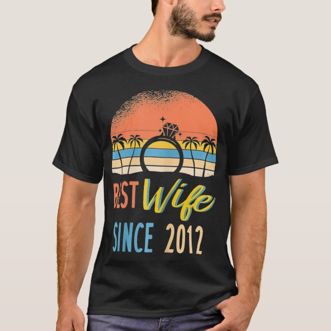 T-shirt Meilleure Femme depuis 2012 10ème Mariage Annivers (Devant)