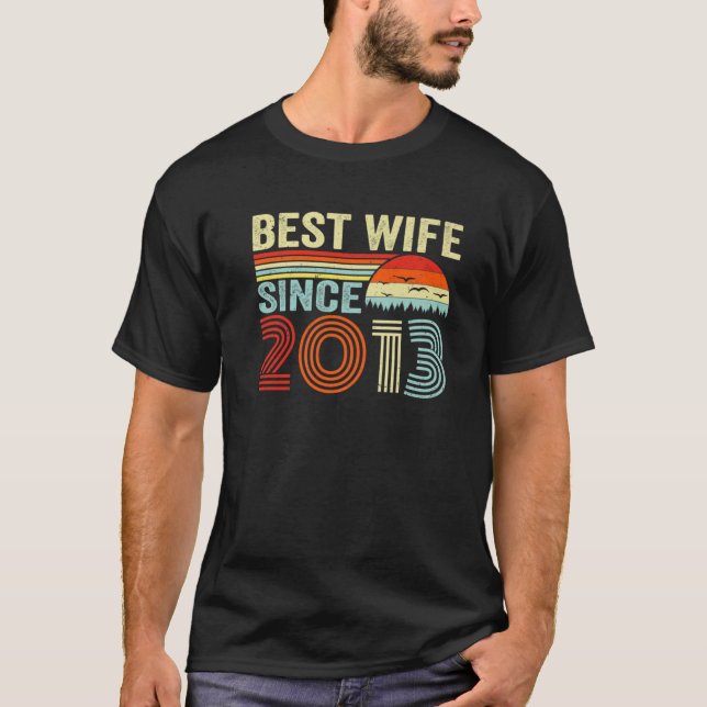 T-shirt Meilleure Femme Depuis 2013 9E Anniversaire Du Mar (Devant)