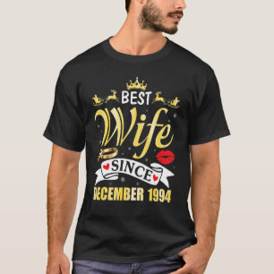 T-shirt Meilleure Femme Depuis Décembre 1990 Joyeux Marié 