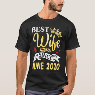 T-shirt Meilleure Femme Depuis Juin 2020 Joyeux Anniversai