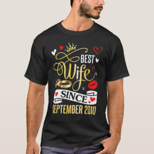 T-shirt Meilleure Femme Depuis Septembre 2010 Joyeuse Mari