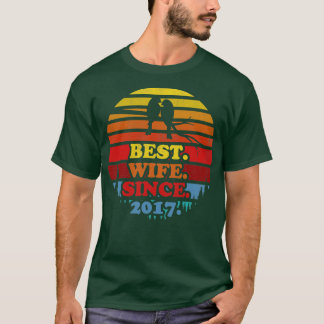 T-shirt Meilleure femme rétro depuis 2017 Sunset Mariage A