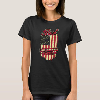 T-shirt Meilleure fille jamais Patriotique Vintage Drapeau