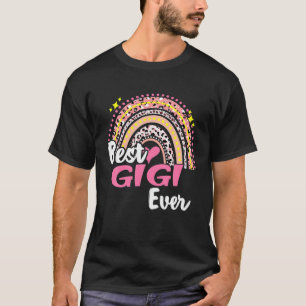T-shirt Meilleure Gigi jamais drôle rose léopard arc-en-ci