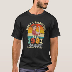 T-shirt Meilleure Grand-Mère Depuis 1981 Grand-Mère Un Mer